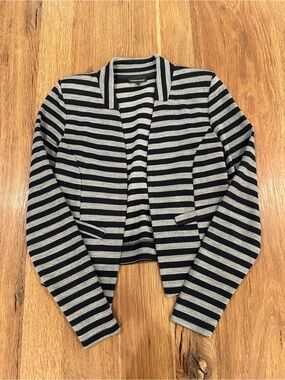 Warehouse Striped Cropped Blazer Jacket